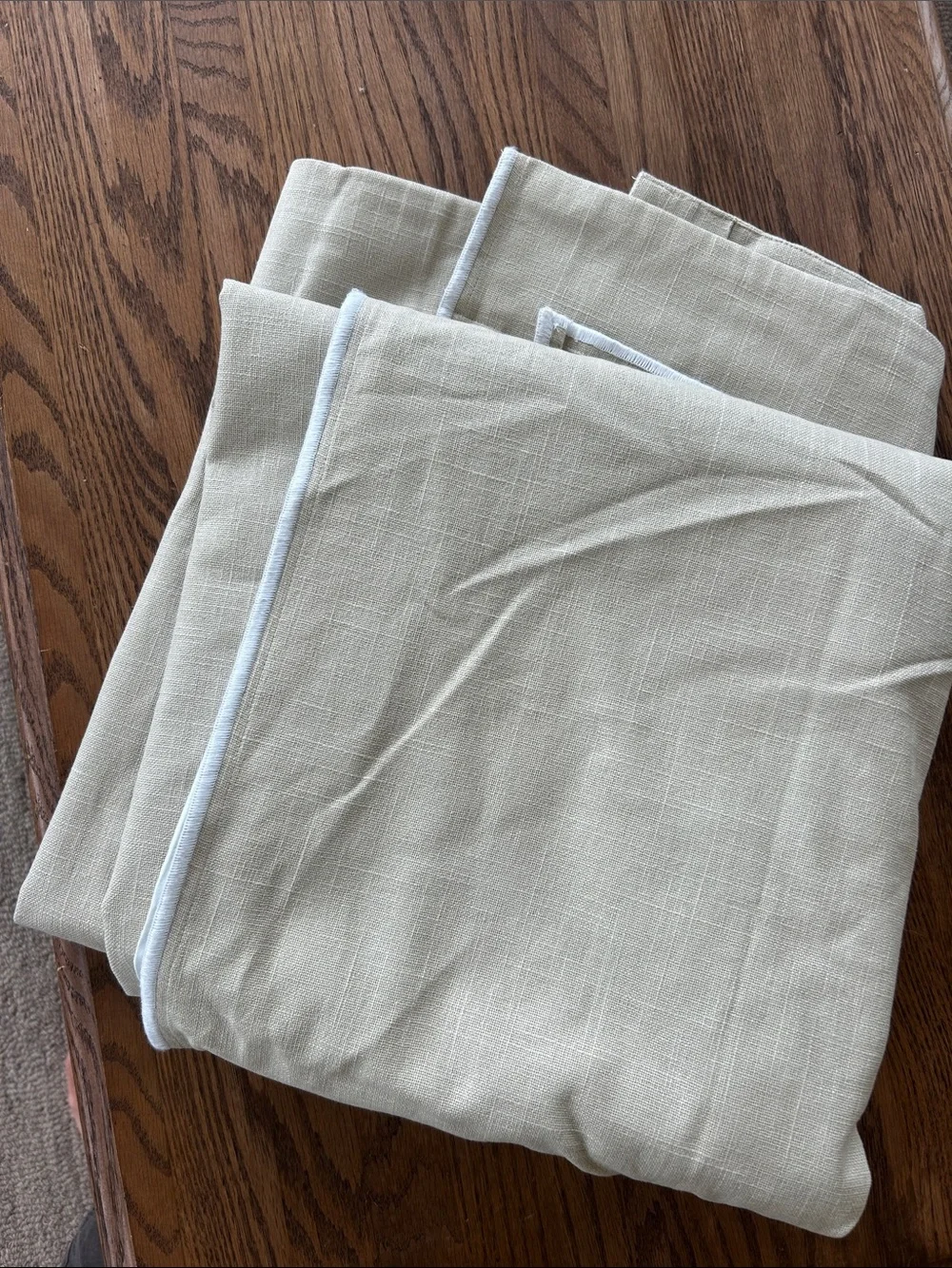 Quince 48x108 blackout piped edge curtain